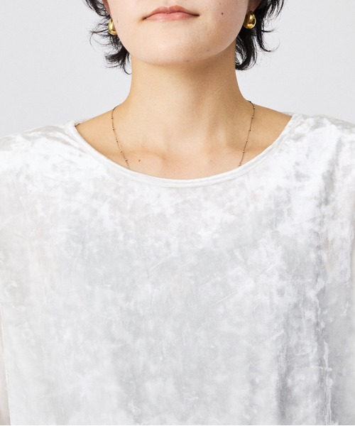 Rouge vif la cle（ルージュヴィフラクレ）の「【Keena/キーナ】ロングスリーブ/トップス/ベロア/お出かけ【WEB限定】（Tシャツ/カットソー・レディース・グレー/ホワイト・フリー）」の9枚目の写真
