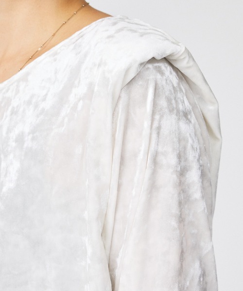 Rouge vif la cle（ルージュヴィフラクレ）の「【Keena/キーナ】ロングスリーブ/トップス/ベロア/お出かけ【WEB限定】（Tシャツ/カットソー・レディース・グレー/ホワイト・フリー）」の10枚目の写真