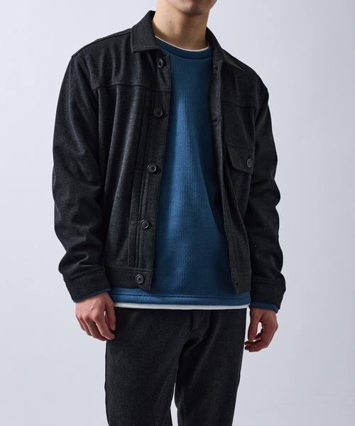 LE CERCLE par rope'（ルセルクルパーロペ）の「ツイードライクテクスチャーショートブルゾン/セットアップ対応（テーラードジャケット・メンズ・ブラック/チャコールグレー/ダークブラウン・L/LL/M/S）」の20枚目の写真