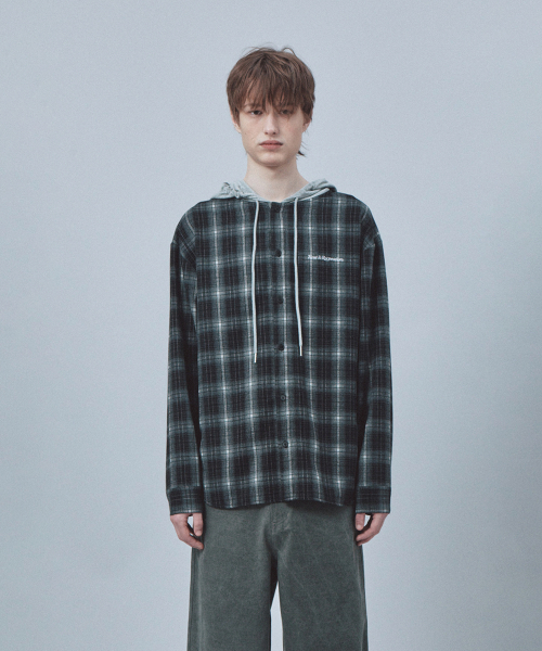 Rest&Recreation(レストアンドレクリエーション)の「CHECK HOOD SHIRTS - BLACK(シャツ/ブラウス・メンズ・その他・ONE)」の3枚目の写真