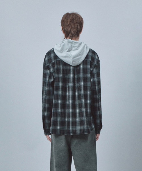Rest&Recreation(レストアンドレクリエーション)の「CHECK HOOD SHIRTS - BLACK(シャツ/ブラウス・メンズ・その他・ONE)」の4枚目の写真