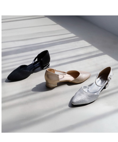 Cupid Heart（キューピッドハート）の「【Cupid Heart】結婚式用！ローブロックヒールラメグリッターパンプス（パンプス・レディース・ブラック/シルバー/ベージュ・SMALL/MEDIUM/LARGE）」の15枚目の写真