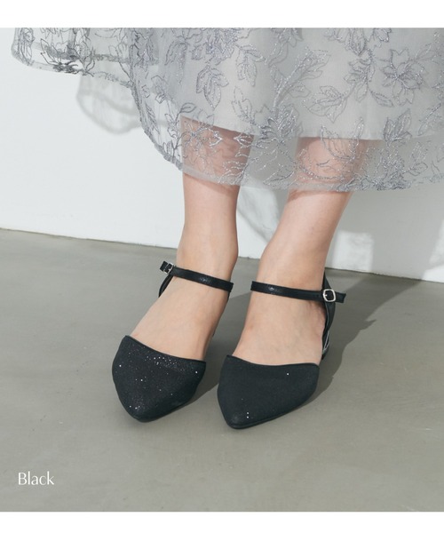 Cupid Heart（キューピッドハート）の「【Cupid Heart】結婚式用！ローブロックヒールラメグリッターパンプス（パンプス・レディース・ブラック/シルバー/ベージュ・SMALL/MEDIUM/LARGE）」の6枚目の写真