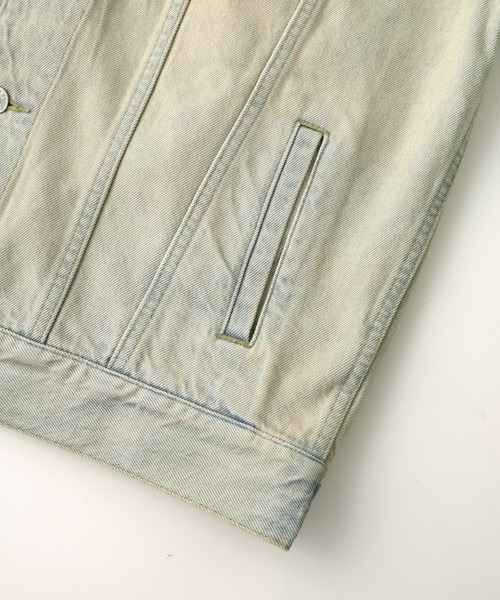 X-girl（エックスガール）の「CURSIVE LOGO DENIM JACKET（デニムジャケット・レディース・ピンク/ライトインディゴブルー・S/M）」の16枚目の写真