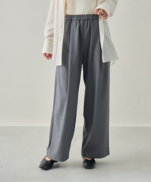 kuros'(クロス)の「【kuros'オリジナル】イージーワイドタックパンツ(スラックス・レディース・ブラック/グレー・SMALL/MEDIUM/LARGE)」の13枚目の写真