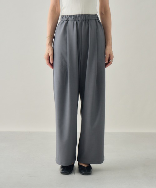 kuros'(クロス)の「【kuros'オリジナル】イージーワイドタックパンツ(スラックス・レディース・ブラック/グレー・SMALL/MEDIUM/LARGE)」の4枚目の写真