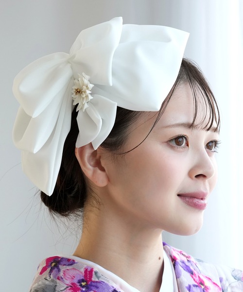 セール】髪飾り BIGリボンヘッドドレス 日本製（和装小物）｜utatane