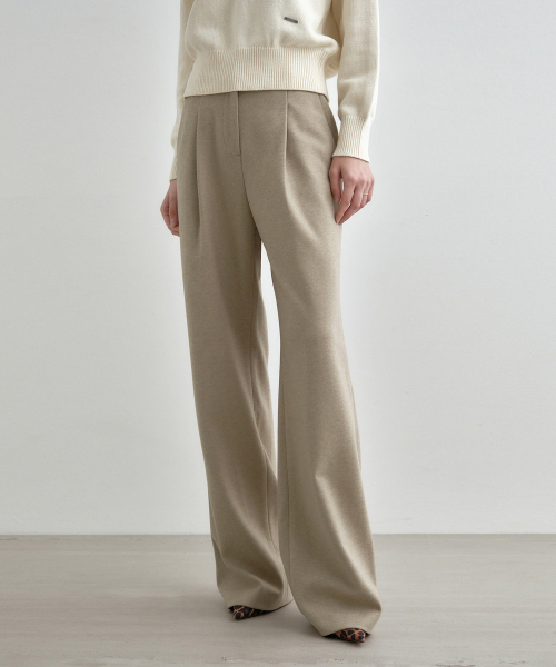 MONGDOL(モンドル)の「ウィンターver) ワンタックワイドスラックス ベージュ MDPT025FWBEIGE(スラックス・レディース・その他・SMALL/MEDIUM/LARGE)」の1枚目の写真