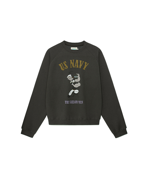 ERER(エルエル)の「Popeye Raglan Sweatshirt Charcoal(スウェット・レディース・その他・1/2)」の1枚目の写真
