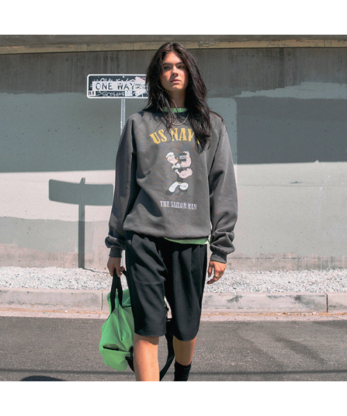 ERER(エルエル)の「Popeye Raglan Sweatshirt Charcoal(スウェット・レディース・その他・1/2)」の2枚目の写真