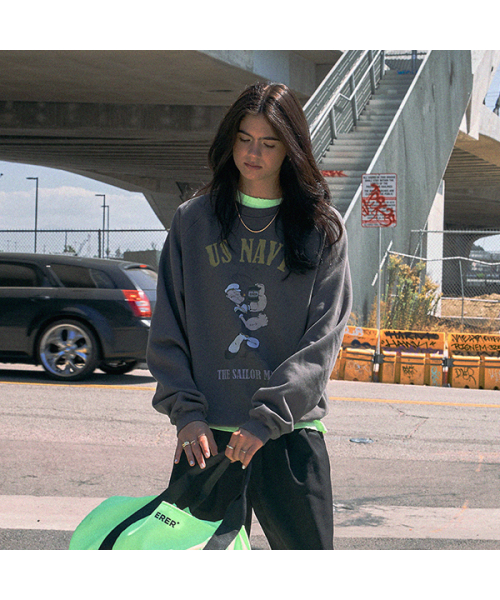 ERER(エルエル)の「Popeye Raglan Sweatshirt Charcoal(スウェット・レディース・その他・1/2)」の3枚目の写真
