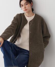 Dessin（デッサン）の「【2WAY】フェイクムートンコート（ノーカラーコート）」