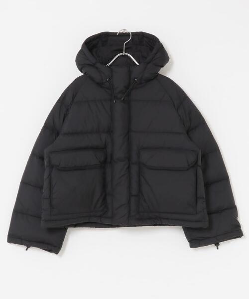GYMPHLEX（ジムフレックス）の「GYMPHLEX　DOWN HOODED SHORT JACKET（ダウンジャケット/コート・レディース・ブラック/ライトベージュ/チャコールグレー・12）」の2枚目の写真