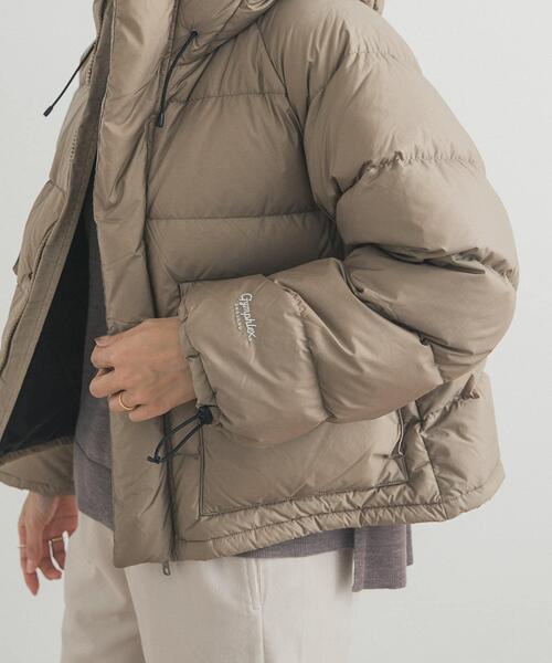 GYMPHLEX（ジムフレックス）の「GYMPHLEX　DOWN HOODED SHORT JACKET（ダウンジャケット/コート・レディース・ブラック/ライトベージュ/チャコールグレー・12）」の6枚目の写真