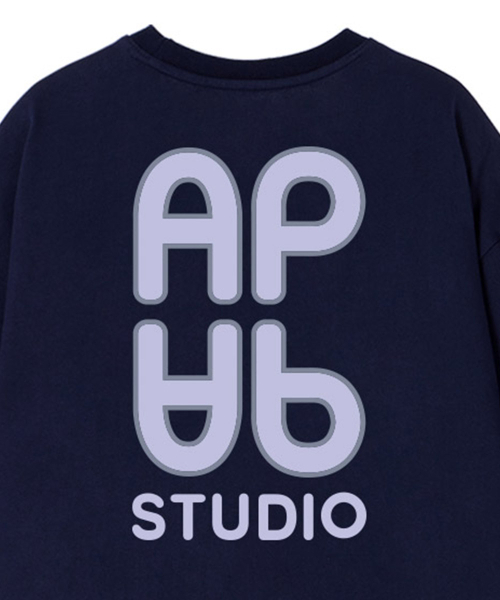 ASTRAL PROJECTION（アストラルプロジェクション）の「[オーバーサイズ]エイピエイピ13番手綿ラウンドネック半袖Tシャツ_ネイビー（Tシャツ/カットソー・メンズ・その他・LARGE/MEDIUM/X-LARGE/XX-LARGE）」の4枚目の写真