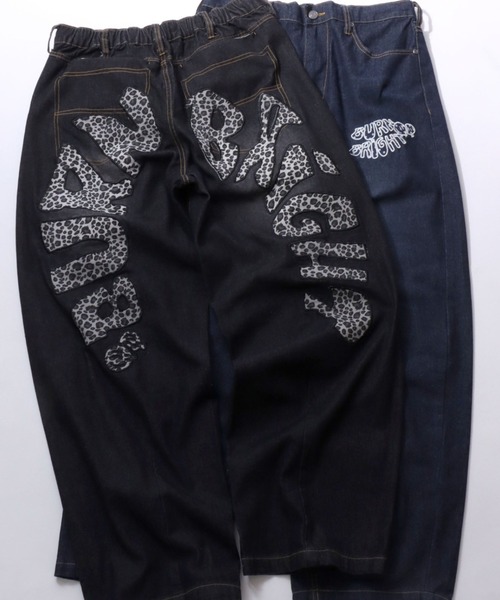 SITRY(シトリー)の「Plaid Pattern Motif Logo Barrel Leg Denim Pants/チェック柄 モチーフ ロゴ バレルレッグデニムパンツ ワイドデニムパンツ(デニムパンツ・メンズ・ブルー系その他/ブラック系その他2/ブルー系その他2/ブラック系その他/ブルー系その他3/ブラック系その他3・M/L)」の1枚目の写真