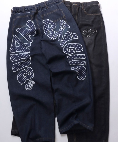 SITRY(シトリー)の「Plaid Pattern Motif Logo Barrel Leg Denim Pants/チェック柄 モチーフ ロゴ バレルレッグデニムパンツ ワイドデニムパンツ(デニムパンツ・メンズ・ブルー系その他/ブラック系その他2/ブルー系その他2/ブラック系その他/ブルー系その他3/ブラック系その他3・M/L)」の6枚目の写真