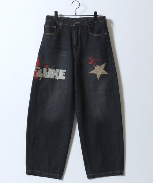 SITRY(シトリー)の「Plaid Pattern Motif Logo Barrel Leg Denim Pants/チェック柄 モチーフ ロゴ バレルレッグデニムパンツ ワイドデニムパンツ(デニムパンツ・メンズ・ブルー系その他/ブラック系その他2/ブルー系その他2/ブラック系その他/ブルー系その他3/ブラック系その他3・M/L)」の18枚目の写真