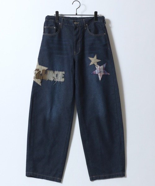 SITRY(シトリー)の「Plaid Pattern Motif Logo Barrel Leg Denim Pants/チェック柄 モチーフ ロゴ バレルレッグデニムパンツ ワイドデニムパンツ(デニムパンツ・メンズ・ブルー系その他/ブラック系その他2/ブルー系その他2/ブラック系その他/ブルー系その他3/ブラック系その他3・M/L)」の19枚目の写真
