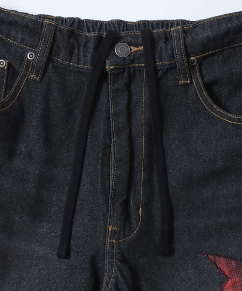 SITRY(シトリー)の「Plaid Pattern Motif Logo Barrel Leg Denim Pants/チェック柄 モチーフ ロゴ バレルレッグデニムパンツ ワイドデニムパンツ(デニムパンツ・メンズ・ブルー系その他/ブラック系その他2/ブルー系その他2/ブラック系その他/ブルー系その他3/ブラック系その他3・M/L)」の8枚目の写真