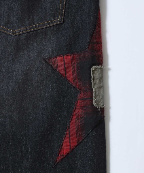 SITRY(シトリー)の「Plaid Pattern Motif Logo Barrel Leg Denim Pants/チェック柄 モチーフ ロゴ バレルレッグデニムパンツ ワイドデニムパンツ(デニムパンツ・メンズ・ブルー系その他/ブラック系その他2/ブルー系その他2/ブラック系その他/ブルー系その他3/ブラック系その他3・M/L)」の22枚目の写真