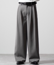 CLEL（クレイル）の「【CLEL】Herringbone Prime TR Stripe 2Tuck Slacks   ヘリンボーンプライムTR ストライプ2タックスラックス（スラックス）」