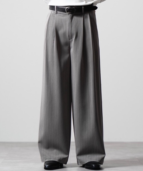 CLEL(クレイル)の「【CLEL】Herringbone Prime TR Stripe 2Tuck Slacks / ヘリンボーンプライムTR ストライプ2タックスラックス(スラックス・メンズ・ブラック/ブルー系/チャコールグレー/ブラウン/ブラウン系1/ダークブラック/ブラック系1・S/XS/L/M)」の6枚目の写真