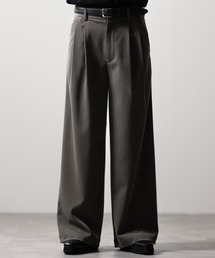 CLEL（クレイル）の「【CLEL】Herringbone Prime TR Stripe 2Tuck Slacks / ヘリンボーンプライムTR ストライプ2タックスラックス（スラックス）」