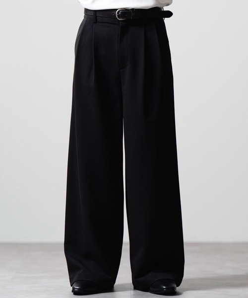 CLEL】Herringbone Prime TR Stripe 2Tuck Slacks / ヘリンボーン
