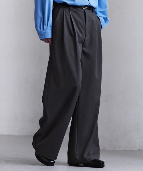 CLEL】Herringbone Prime TR Stripe 2Tuck Slacks / ヘリンボーン