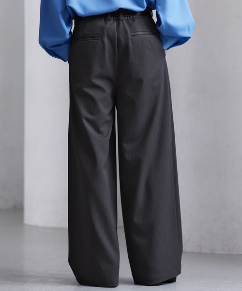 CLEL】Herringbone Prime TR Stripe 2Tuck Slacks / ヘリンボーン