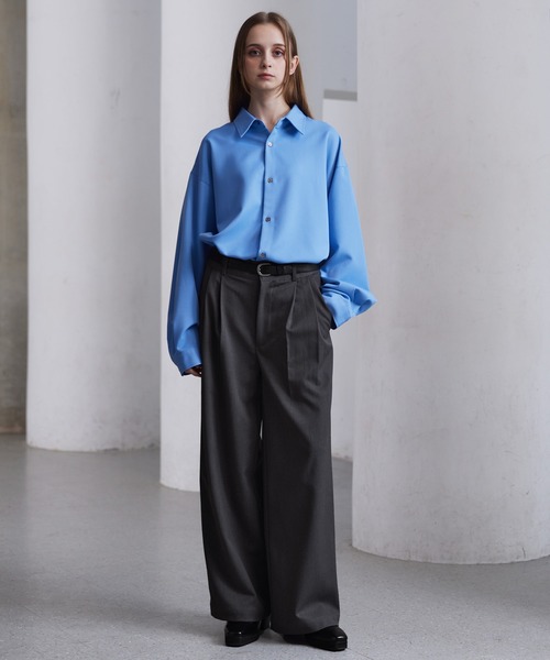 CLEL】Herringbone Prime TR Stripe 2Tuck Slacks / ヘリンボーン