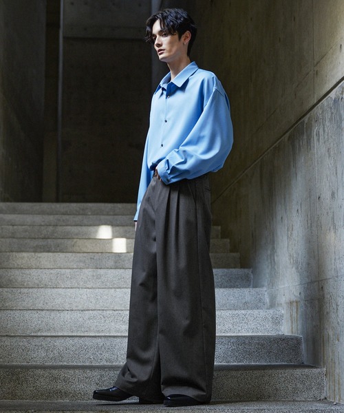 CLEL（クレイル）の「【CLEL】Herringbone Prime TR Stripe 2Tuck Slacks / ヘリンボーンプライムTR ストライプ2タックスラックス（スラックス・メンズ・ブラック/ブルー系/チャコールグレー・S/XS/L/M）」の15枚目の写真