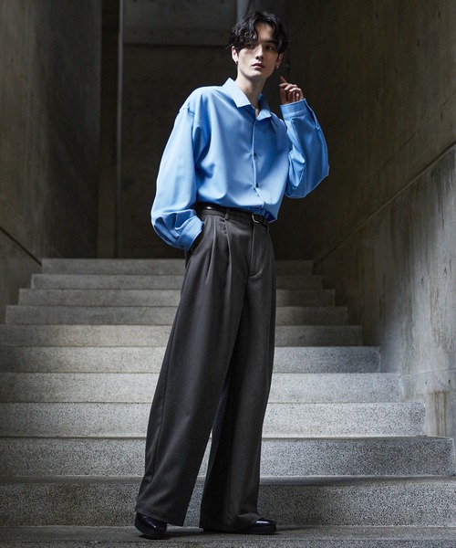 CLEL（クレイル）の「【CLEL】Herringbone Prime TR Stripe 2Tuck Slacks / ヘリンボーンプライムTR ストライプ2タックスラックス（スラックス・メンズ・ブラック/ブルー系/チャコールグレー・S/XS/L/M）」の17枚目の写真