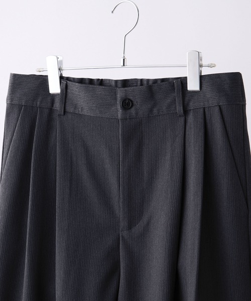CLEL】Herringbone Prime TR Stripe 2Tuck Slacks / ヘリンボーン