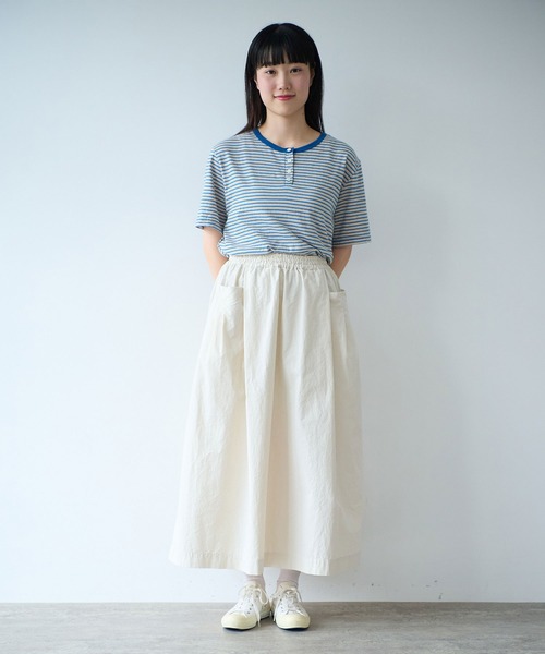 bulle de savon（ビュルデサボン）の「コットンダンプ タックポケットスカート（スカート・レディース・アイボリー・FREE）」の2枚目の写真