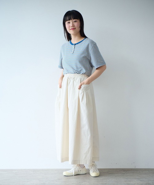 bulle de savon（ビュルデサボン）の「コットンダンプ タックポケットスカート（スカート・レディース・アイボリー・FREE）」の3枚目の写真