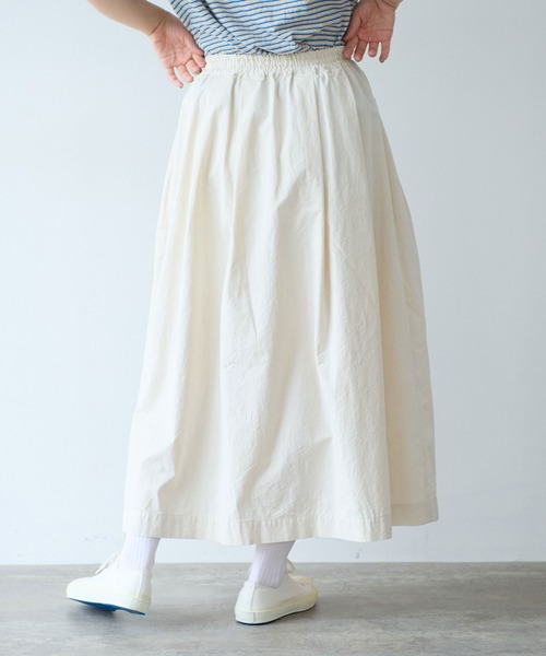 bulle de savon（ビュルデサボン）の「コットンダンプ タックポケットスカート（スカート・レディース・アイボリー・FREE）」の5枚目の写真