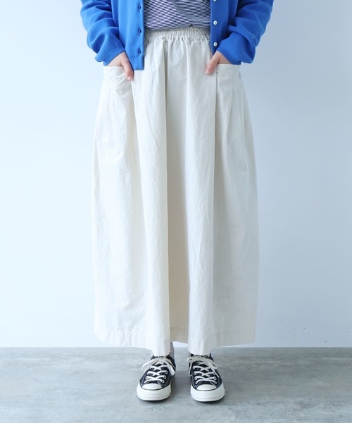 bulle de savon（ビュルデサボン）の「コットンダンプ タックポケットスカート（スカート・レディース・アイボリー・FREE）」の8枚目の写真