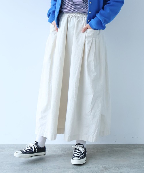bulle de savon（ビュルデサボン）の「コットンダンプ タックポケットスカート（スカート・レディース・アイボリー・FREE）」の9枚目の写真