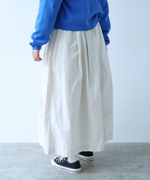 bulle de savon（ビュルデサボン）の「コットンダンプ タックポケットスカート（スカート・レディース・アイボリー・FREE）」の10枚目の写真