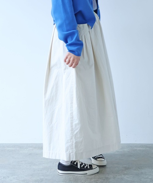 bulle de savon（ビュルデサボン）の「コットンダンプ タックポケットスカート（スカート・レディース・アイボリー・FREE）」の11枚目の写真