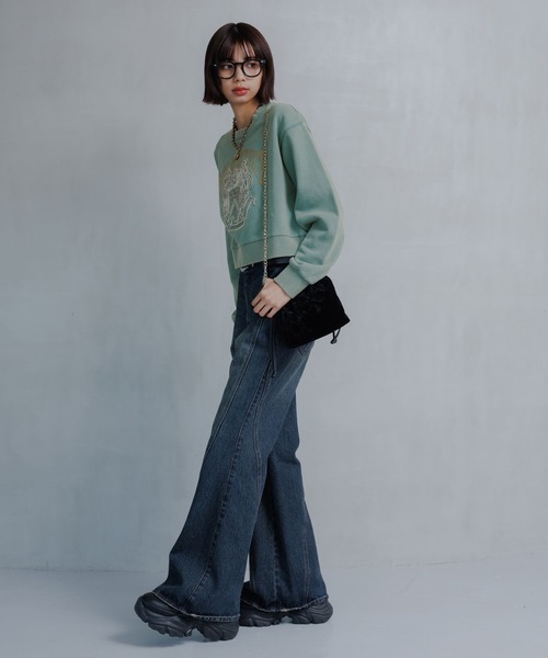 PAGEBOY（ページボーイ）の「【SHORT＆LONGの2サイズ展開】プレッピーカレッジスウェット（スウェット・レディース・グレー/チャコールグレー/モスグリーン・FREE/SMALL）」の20枚目の写真