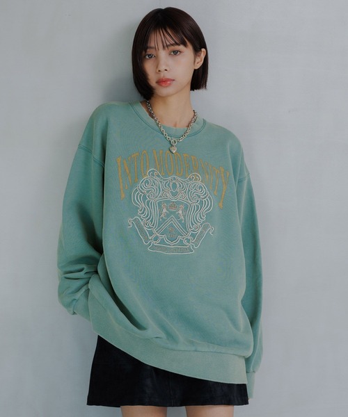 PAGEBOY（ページボーイ）の「【SHORT＆LONGの2サイズ展開】プレッピーカレッジスウェット（スウェット・レディース・グレー/チャコールグレー/モスグリーン・FREE/SMALL）」の22枚目の写真