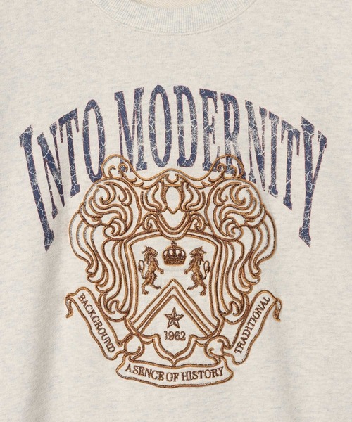 PAGEBOY（ページボーイ）の「【SHORT＆LONGの2サイズ展開】プレッピーカレッジスウェット（スウェット・レディース・グレー/チャコールグレー/モスグリーン・FREE/SMALL）」の7枚目の写真