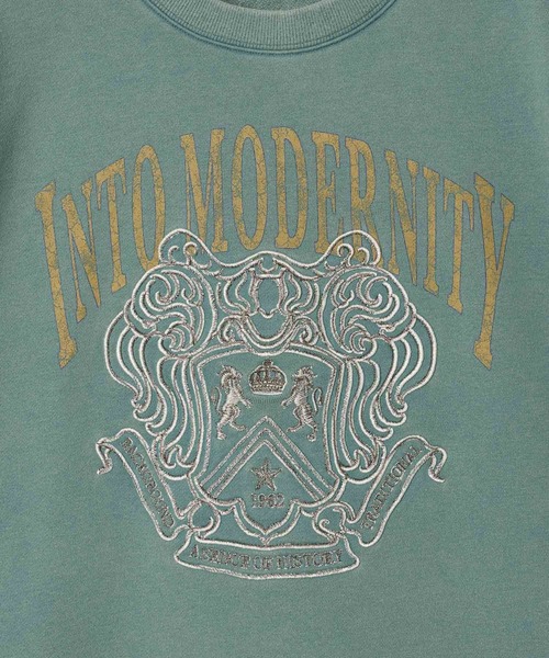 PAGEBOY（ページボーイ）の「【SHORT＆LONGの2サイズ展開】プレッピーカレッジスウェット（スウェット・レディース・グレー/チャコールグレー/モスグリーン・FREE/SMALL）」の5枚目の写真