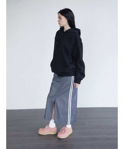 WHOLE PAPER(ホールペーパー)の「ツーラインロングスカート - グレー(スカート・レディース・グレー・SMALL/MEDIUM)」の3枚目の写真