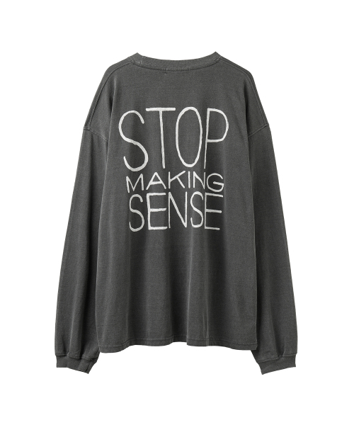 AREUBAN(アルバン)の「ストップメイキングセンス ロングスリーブ_ストーングレー(Tシャツ/カットソー・メンズ・チャコールグレー・2/3)」の1枚目の写真