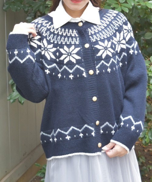 求心柄ニットカーデ（カーディガン/ボレロ）｜axes femme（アクシーズ