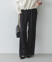 Noble | 《セットアップ対応》ルナサテンナローフレアタックパンツ(スラックス)